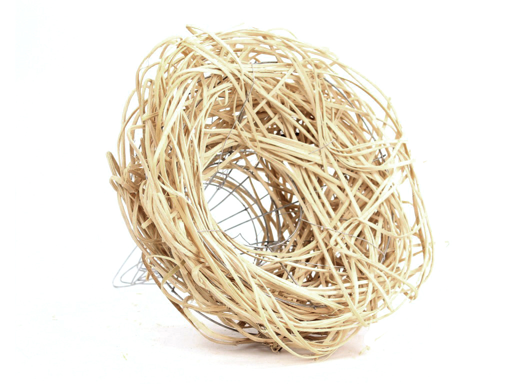 Držák 25 cm ratan kulatý bílý