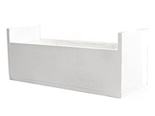 Truhlík dřevěný 24 x 12 cm obdélník bílý