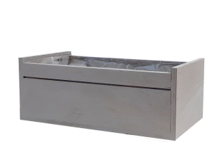 Truhlík dřevo 30cmx18cm šedý obdelník